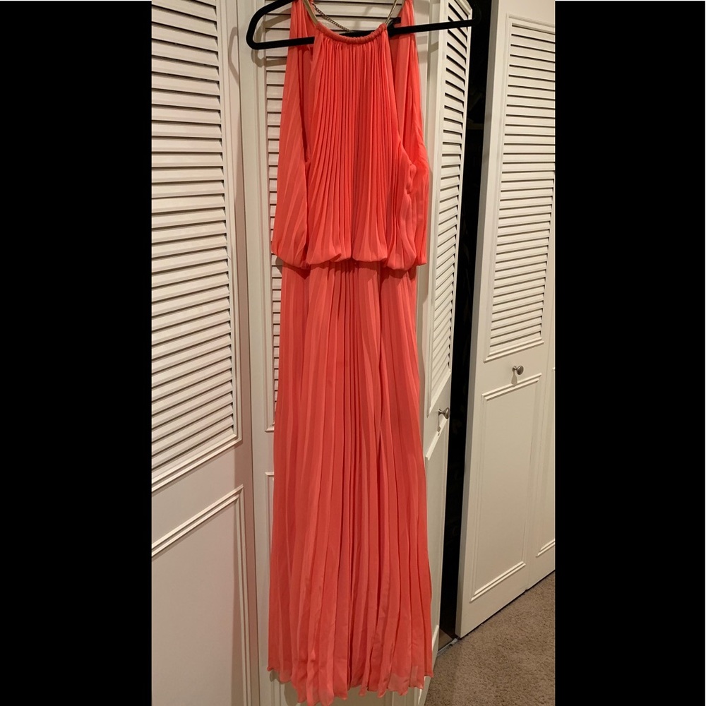 MSK Halter Maxi Chiffon Dress